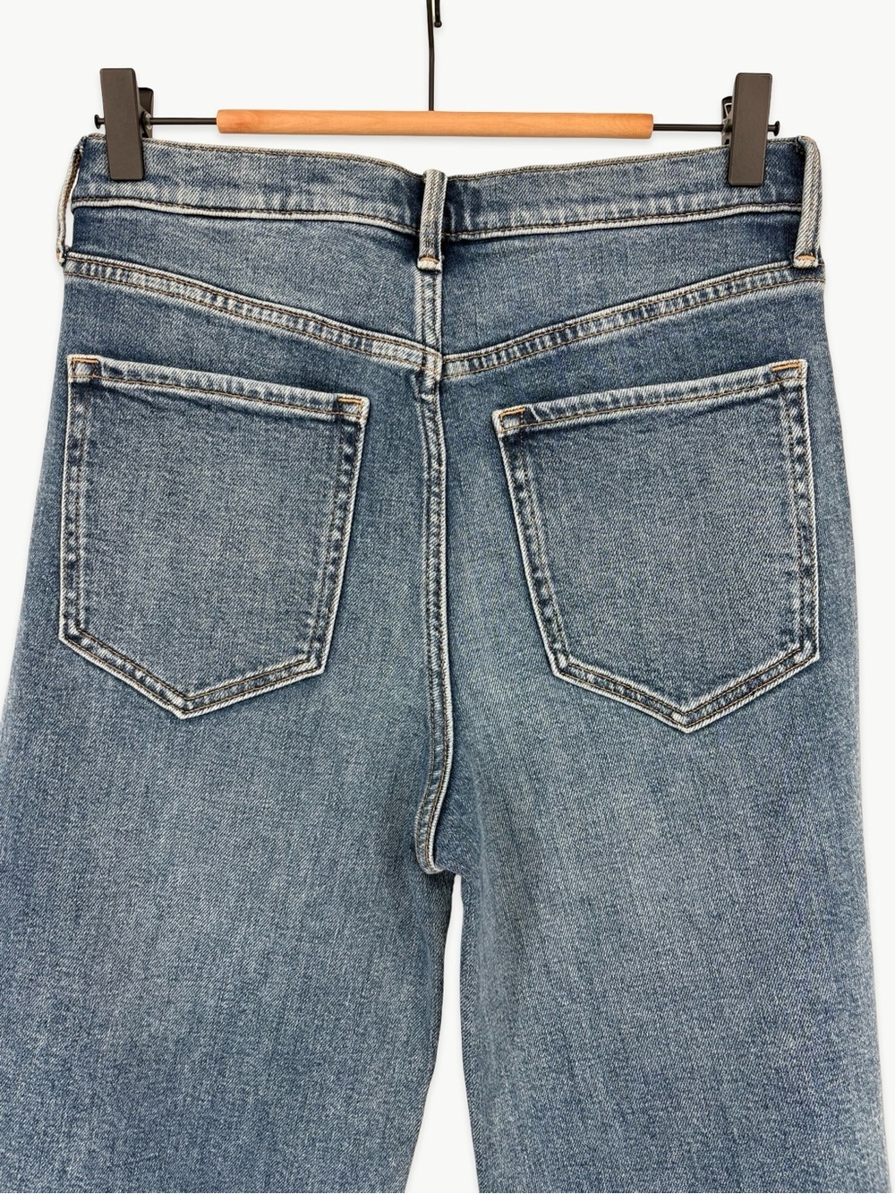 Banana Republic High Rise Wide Leg Crop Jeans 27 Raw Hem NWT Medium Wash - Picture 7 of 12